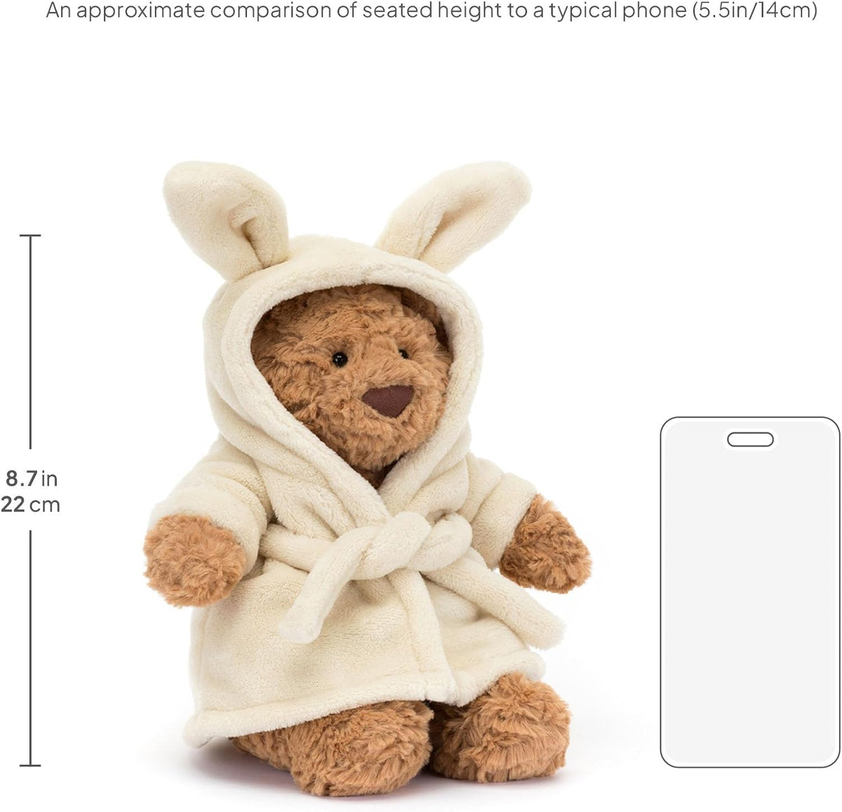 Jellycat Bartholomew Bear with Bathrobe Stuffed Animal, Soft & Huggable - Classic Children's Gift