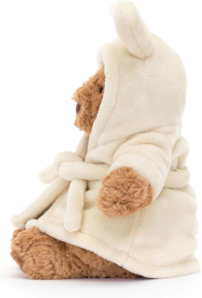 Jellycat Bartholomew Bear with Bathrobe Stuffed Animal, Soft & Huggable - Classic Children's Gift