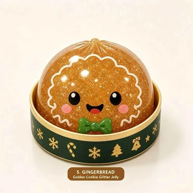 Christmas Dumpling Glitter Squishy – Steamed Bun Fidget Toy 1Pcs