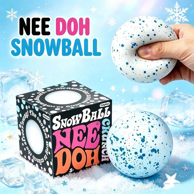 Needoh Snow Ball Crunch Squishy Fidget Sensory Toy Anxiety Relief Stress Ball