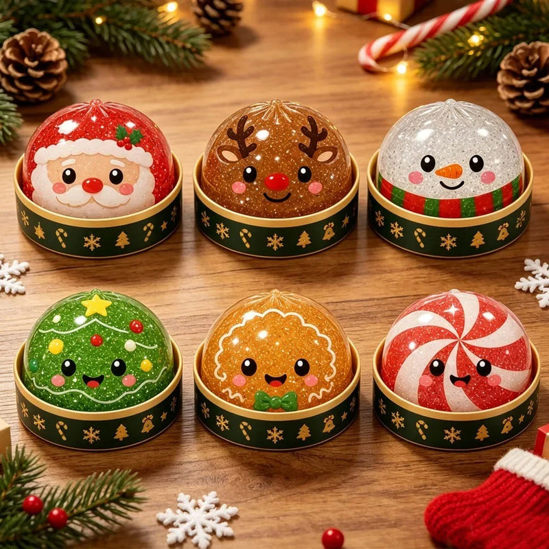 Christmas Dumpling Glitter Squishy – Steamed Bun Fidget Toy 1Pcs