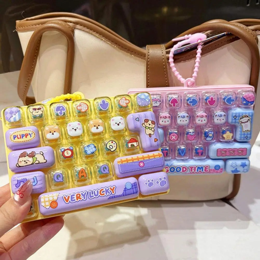 Clickeez Series 26 Grids Keycap Clicker Cute Button Keyboard Keychains Surprise Color