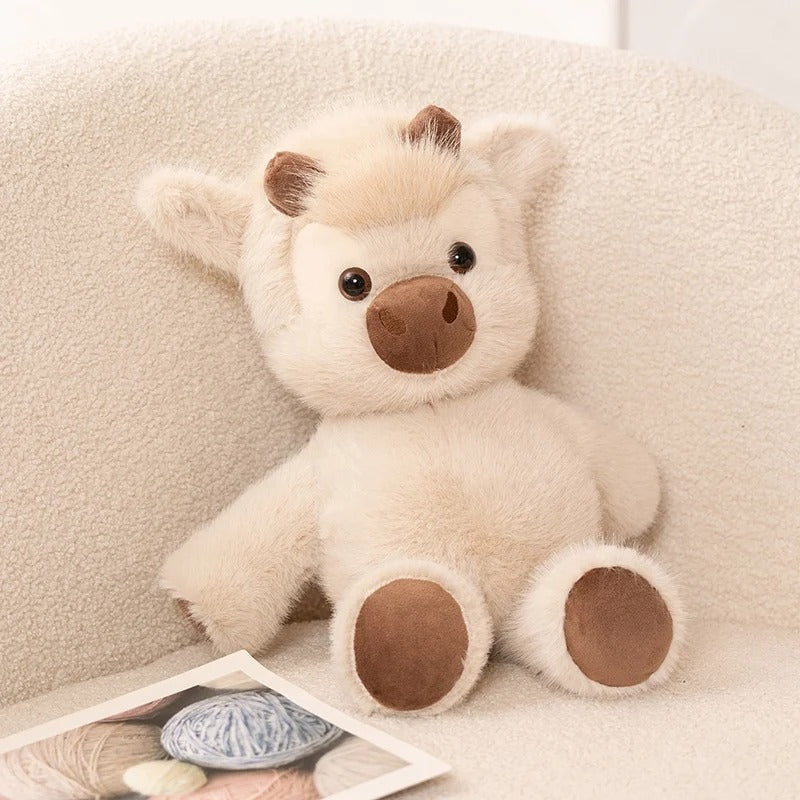 Adorable Highland Cattle Plush Toy 45cm - Huggable Running Cow Stuffed