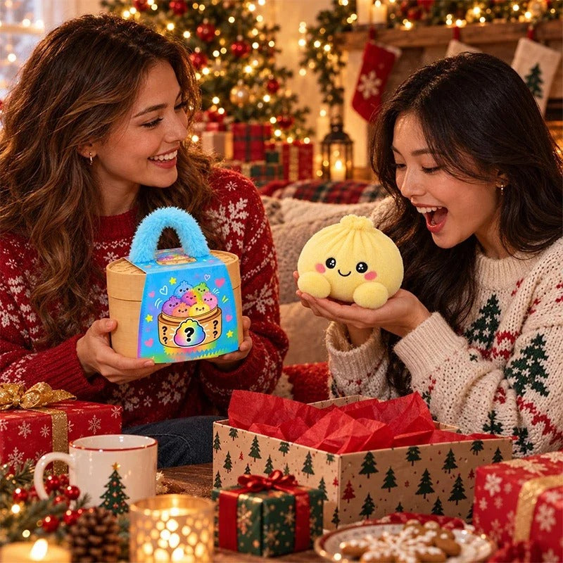 Christmas Plush Dumplings Squishy Ornaments Stress Relief with cute box