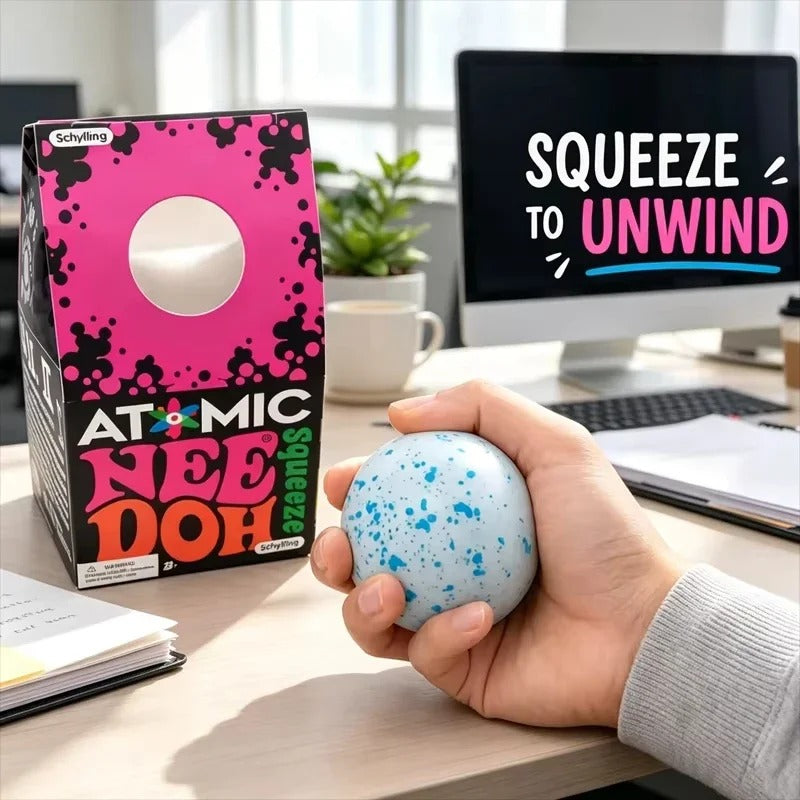 Needoh Snow Ball Crunch Squishy Fidget Sensory Toy Anxiety Relief Stress Ball