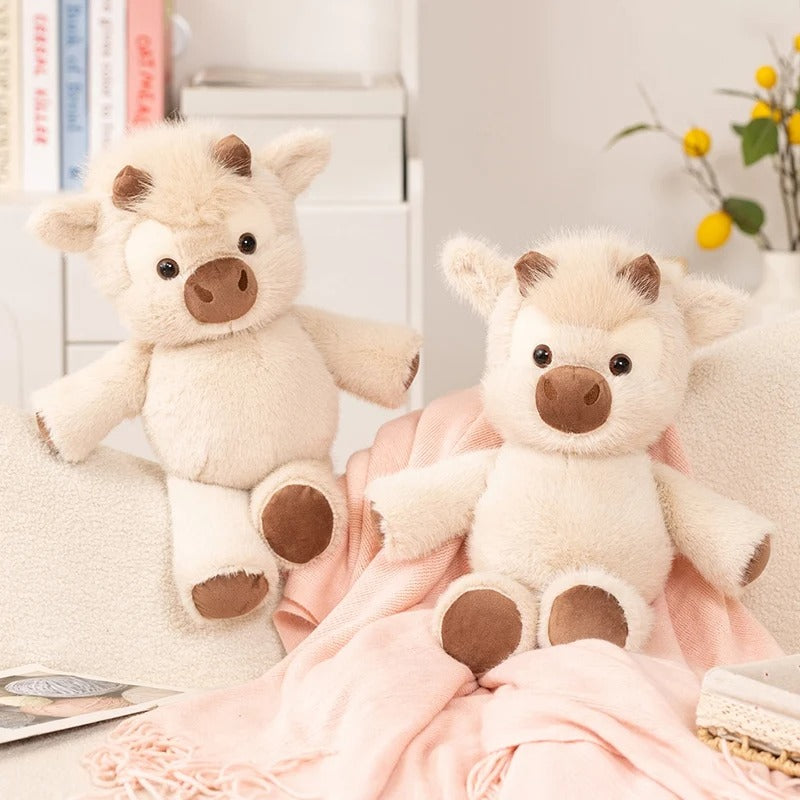 Adorable Highland Cattle Plush Toy 45cm - Huggable Running Cow Stuffed