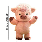Cute Animated Stuffed Animal Pillow Creative Running Pig Plush Toy Gift 17.7inch