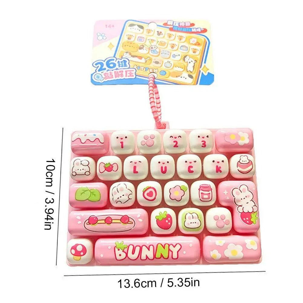 Clickeez Series 26 Grids Keycap Clicker Cute Button Keyboard Keychains Surprise Color