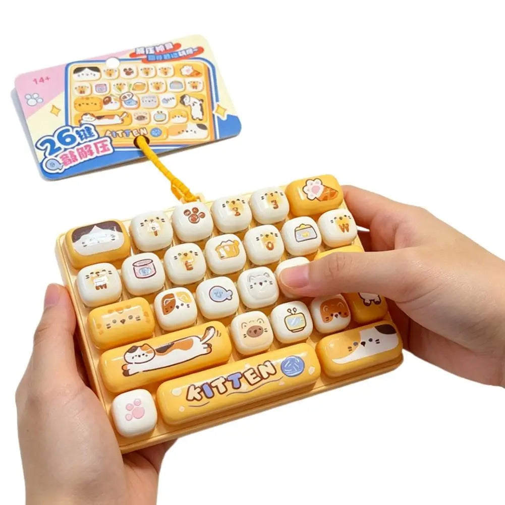 Clickeez Series 26 Grids Keycap Clicker Cute Button Keyboard Keychains Surprise Color