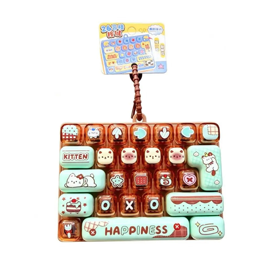 Clickeez Series 26 Grids Keycap Clicker Cute Button Keyboard Keychains Surprise Color