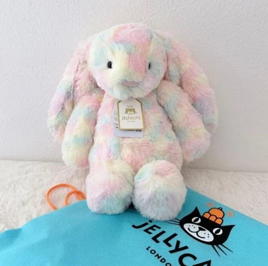 Jellycat Luxe Bunny Lazulia Plush toy rainbow rabbit With Dust Bag